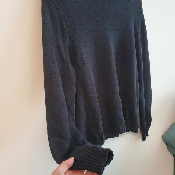 J Jill linen cotton blend knit black turtleneck size small long sleeve - Picture 5 of 9